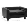 Plush and black synthetic leather dog sofa 60x43x30 cm by vidaXL, Beds for dogs - Ref: Foro24-170960, Price: 73,42 €, Discoun...