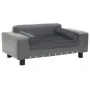 Gray plush and synthetic leather dog sofa 81x43x31 cm by vidaXL, Beds for dogs - Ref: Foro24-170953, Price: 75,27 €, Discount: %