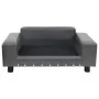 Gray plush and synthetic leather dog sofa 81x43x31 cm by vidaXL, Beds for dogs - Ref: Foro24-170953, Price: 75,27 €, Discount: %