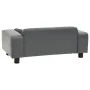 Gray plush and synthetic leather dog sofa 81x43x31 cm by vidaXL, Beds for dogs - Ref: Foro24-170953, Price: 75,27 €, Discount: %