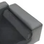 Gray plush and synthetic leather dog sofa 81x43x31 cm by vidaXL, Beds for dogs - Ref: Foro24-170953, Price: 75,27 €, Discount: %