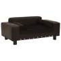 Plush and brown synthetic leather dog sofa 81x43x31 cm by vidaXL, Beds for dogs - Ref: Foro24-170955, Price: 85,51 €, Discoun...