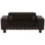 Plush and brown synthetic leather dog sofa 81x43x31 cm by vidaXL, Beds for dogs - Ref: Foro24-170955, Price: 85,51 €, Discoun...