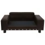 Plush and brown synthetic leather dog sofa 81x43x31 cm by vidaXL, Beds for dogs - Ref: Foro24-170955, Price: 85,51 €, Discoun...