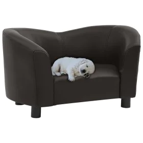 Dog sofa brown synthetic leather 67x41x39 cm by vidaXL, Beds for dogs - Ref: Foro24-170947, Price: 77,65 €, Discount: %