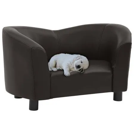 Dog sofa brown synthetic leather 67x41x39 cm by vidaXL, Beds for dogs - Ref: Foro24-170947, Price: 77,65 €, Discount: %