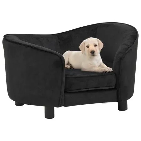 Black plush dog sofa 69x49x40 cm by vidaXL, Beds for dogs - Ref: Foro24-171021, Price: 122,50 €, Discount: %