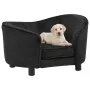 Black plush dog sofa 69x49x40 cm by vidaXL, Beds for dogs - Ref: Foro24-171021, Price: 122,50 €, Discount: %