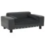 Dark gray plush and synthetic leather dog sofa 81x43x31cm by vidaXL, Beds for dogs - Ref: Foro24-171044, Price: 95,48 €, Disc...