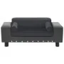 Dark gray plush and synthetic leather dog sofa 81x43x31cm by vidaXL, Beds for dogs - Ref: Foro24-171044, Price: 95,48 €, Disc...