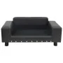 Dark gray plush and synthetic leather dog sofa 81x43x31cm by vidaXL, Beds for dogs - Ref: Foro24-171044, Price: 95,48 €, Disc...