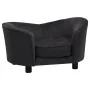Plush and black synthetic leather dog sofa 69x49x40 cm by vidaXL, Beds for dogs - Ref: Foro24-171032, Price: 113,23 €, Discou...