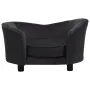 Plush and black synthetic leather dog sofa 69x49x40 cm by vidaXL, Beds for dogs - Ref: Foro24-171032, Price: 113,23 €, Discou...