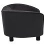 Plüsch- und Kunstleder-Hundesofa schwarz 69x49x40 cm von vidaXL, Betten für Hunde - Ref: Foro24-171032, Preis: 113,23 €, Raba...