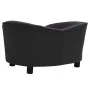Plush and black synthetic leather dog sofa 69x49x40 cm by vidaXL, Beds for dogs - Ref: Foro24-171032, Price: 113,23 €, Discou...