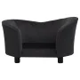 Plush and black synthetic leather dog sofa 69x49x40 cm by vidaXL, Beds for dogs - Ref: Foro24-171032, Price: 113,23 €, Discou...
