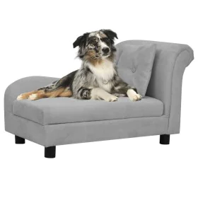 Dog sofa with plush gray pillow 83x44x44 cm by vidaXL, Beds for dogs - Ref: Foro24-171100, Price: 137,86 €, Discount: %