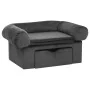 Sofá para perros con cajón felpa gris oscuro 75x50x38 cm de vidaXL, Camas para perros - Ref: Foro24-171079, Precio: 102,93 €,...