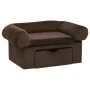 Dog sofa with brown plush drawer 75x50x38 cm by vidaXL, Beds for dogs - Ref: Foro24-171077, Price: 110,38 €, Discount: %