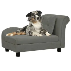 Hundesofa mit dunkelgrauem Plüschkissen 83x44x44 cm von vidaXL, Betten für Hunde - Ref: Foro24-171103, Preis: 129,45 €, Rabat...