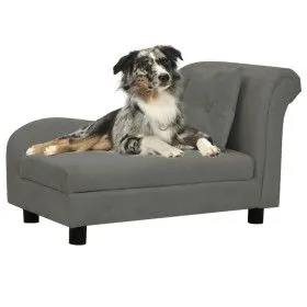Sofá para perros con almohada gris oscuro felpa 83x44x44 cm de vidaXL, Camas para perros - Ref: Foro24-171103, Precio: 129,41...