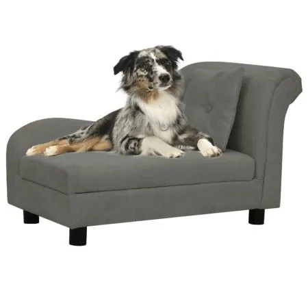 Dog sofa with plush dark gray pillow 83x44x44 cm by vidaXL, Beds for dogs - Ref: Foro24-171103, Price: 129,45 €, Discount: %