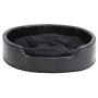 Schwarzes Hundebett aus Plüsch und Kunstleder, 79 x 70 x 19 cm von vidaXL, Betten für Hunde - Ref: Foro24-171262, Preis: 53,7...