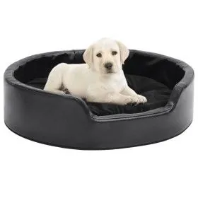 Cama para perros felpa y cuero sintético negra 69x59x19 cm de vidaXL, Camas para perros - Ref: Foro24-171261, Precio: 53,39 €...