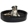Schwarzes Hundebett aus Plüsch und Kunstleder, 90 x 79 x 20 cm von vidaXL, Betten für Hunde - Ref: Foro24-171263, Preis: 78,6...