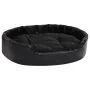Black plush and synthetic leather dog bed 90x79x20 cm by vidaXL, Beds for dogs - Ref: Foro24-171263, Price: 78,67 €, Discount: %