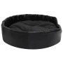 Black plush and synthetic leather dog bed 90x79x20 cm by vidaXL, Beds for dogs - Ref: Foro24-171263, Price: 78,67 €, Discount: %