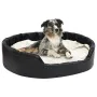Black beige plush and synthetic leather dog bed 99x89x21 cm by vidaXL, Beds for dogs - Ref: Foro24-171272, Price: 79,40 €, Di...