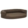 Colchón de cama de perro ergonómico aspecto lino marrón 75x53cm de vidaXL, Camas para perros - Ref: Foro24-171302, Precio: 73...