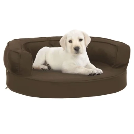 Colchón de cama de perro ergonómico aspecto lino marrón 60x42cm de vidaXL, Camas para perros - Ref: Foro24-171301, Precio: 44...