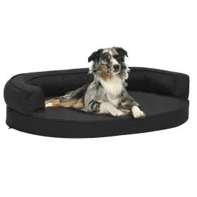 Colchón de cama de perro ergonómico aspecto lino negro 75x53cm de vidaXL, Camas para perros - Ref: Foro24-171308, Precio: 81,...