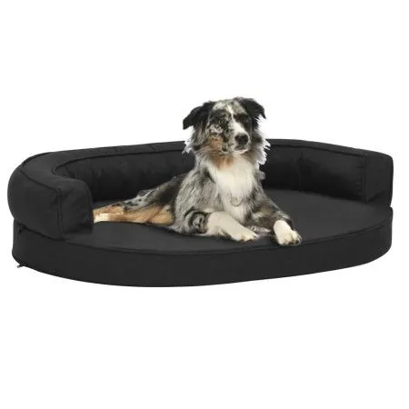 Ergonomisches Hundebett-Matratze in Leinenoptik schwarz 75x53cm von vidaXL, Betten für Hunde - Ref: Foro24-171308, Preis: 81,...