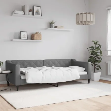 Dark gray fabric sofa bed 80x200 cm by vidaXL, Beds and slatted bases - Ref: Foro24-354157, Price: 182,37 €, Discount: %