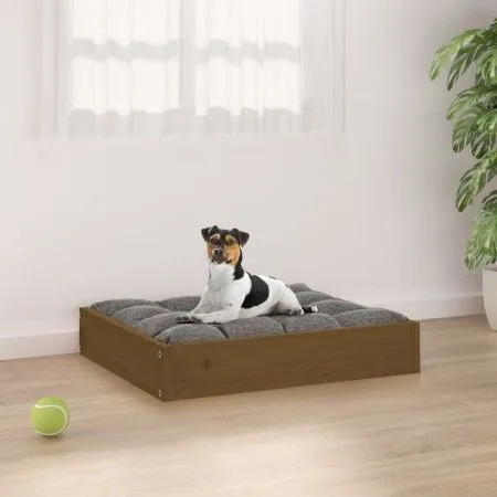 Cama para perros madera maciza pino marrón miel 51,5x44x9 cm de vidaXL, Camas para perros - Ref: Foro24-820849, Precio: 19,13...