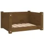 Solid pine wood dog bed in honey brown color, 55.5x45.5x28 cm by vidaXL, Beds for dogs - Ref: Foro24-821445, Price: 50,31 €, ...