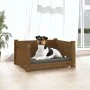 Solid pine wood dog bed in honey brown color, 55.5x45.5x28 cm by vidaXL, Beds for dogs - Ref: Foro24-821445, Price: 50,31 €, ...