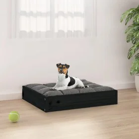 Hundebett aus massivem schwarzem Kiefernholz, 51,5 x 44 x 9 cm von vidaXL, Betten für Hunde - Ref: Foro24-820850, Preis: 20,7...