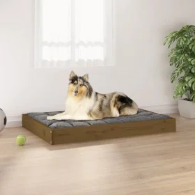 Cama para perros madera maciza pino marrón miel 91,5x64x9 cm by vidaXL, Beds for dogs - Ref: Foro24-820864, Price: 52,24 €, D...