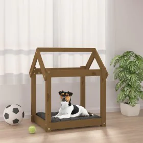 Solid pine wood dog bed honey brown 61x50x70 cm by vidaXL, Beds for dogs - Ref: Foro24-822200, Price: 40,31 €, Discount: %
