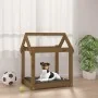 Cama para perros madera maciza pino marrón miel 61x50x70 cm de vidaXL, Camas para perros - Ref: Foro24-822200, Precio: 40,31 ...