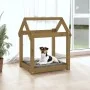 Cama para perros madera maciza pino marrón miel 61x50x70 cm de vidaXL, Camas para perros - Ref: Foro24-822200, Precio: 40,31 ...