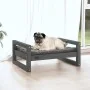 Cama para perros madera maciza de pino gris 65,5x50,5x28 cm by vidaXL, Beds for dogs - Ref: Foro24-821474, Price: 40,41 €, Di...