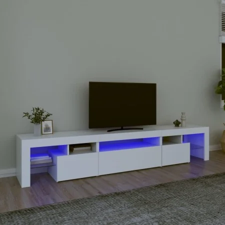 Mueble de TV con luces LED blanco 215x36,5x40 cm de vidaXL, Muebles TV - Ref: Foro24-3152794, Precio: 164,54 €, Descuento: %
