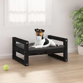 Dog bed solid black pine wood 55.5x45.5x28 cm by vidaXL, Beds for dogs - Ref: Foro24-821471, Price: 36,58 €, Discount: %