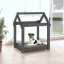 Cama para perros madera maciza de pino gris 61x50x70 cm de vidaXL, Camas para perros - Ref: Foro24-822199, Precio: 40,40 €, D...