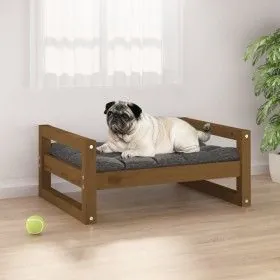Solid pine wood dog bed honey brown 65.5x50.5x28 cm by vidaXL, Beds for dogs - Ref: Foro24-821475, Price: 39,82 €, Discount: %